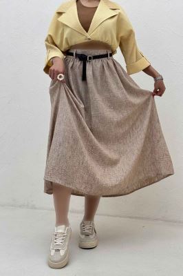 دامن بلند کمر پلدار شانتون زارا