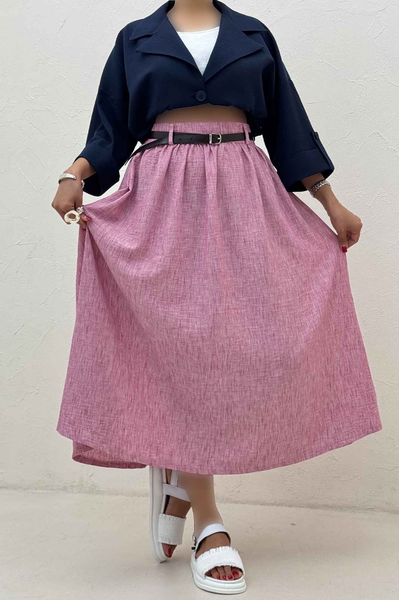 دامن بلند کمر پلدار شانتون زارا