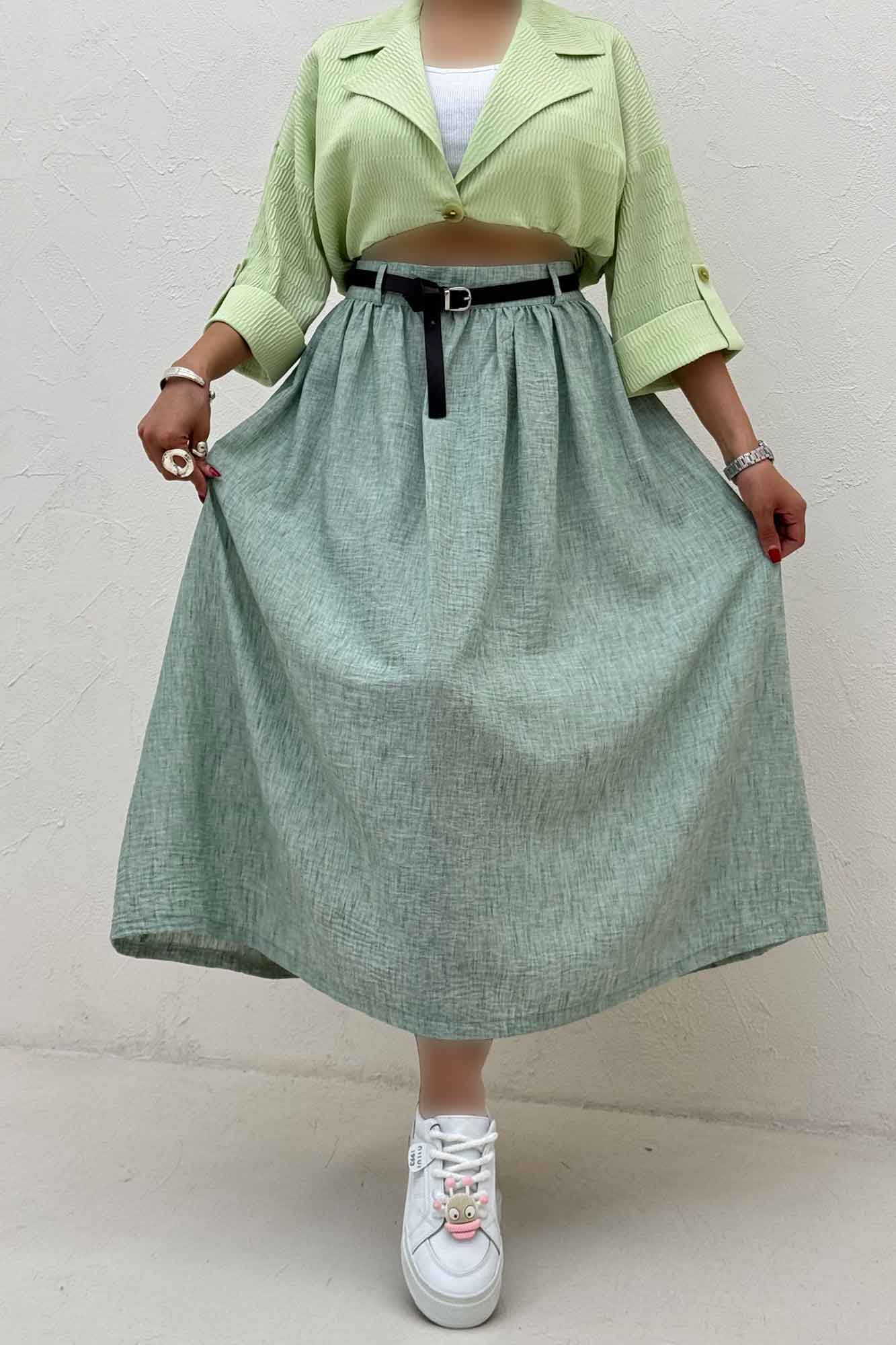 دامن بلند کمر پلدار شانتون زارا