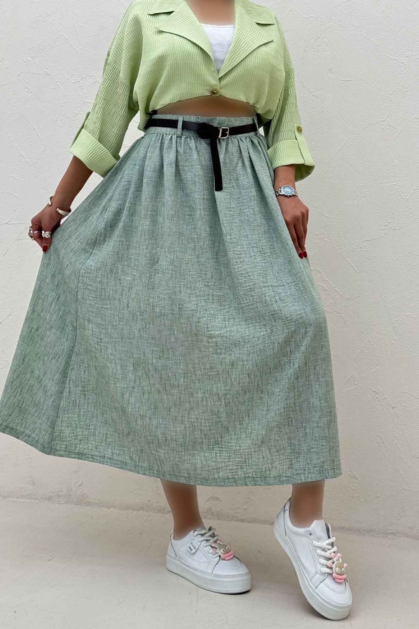 دامن بلند کمر پلدار شانتون زارا