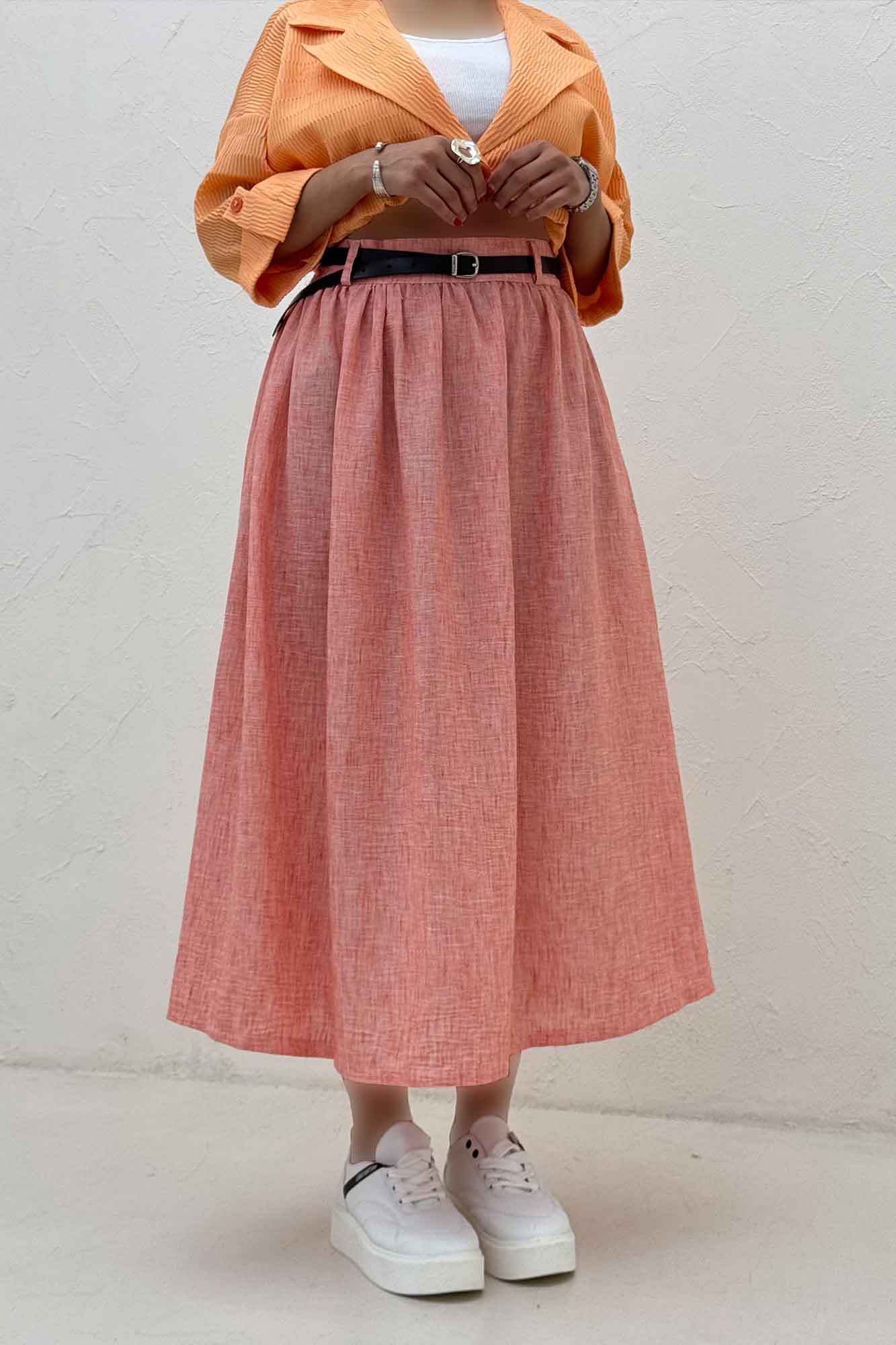 دامن بلند کمر پلدار شانتون زارا