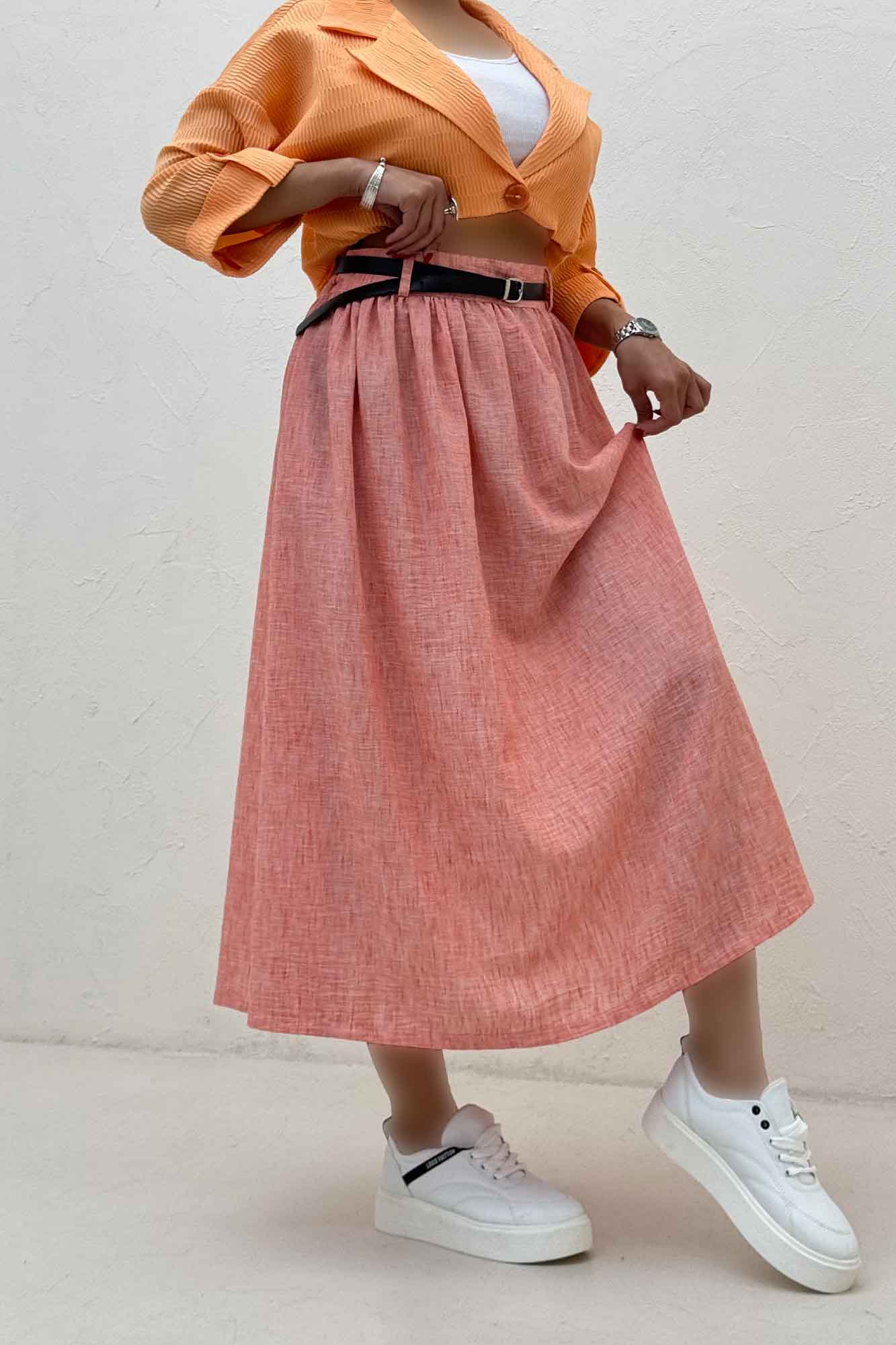 دامن بلند کمر پلدار شانتون زارا