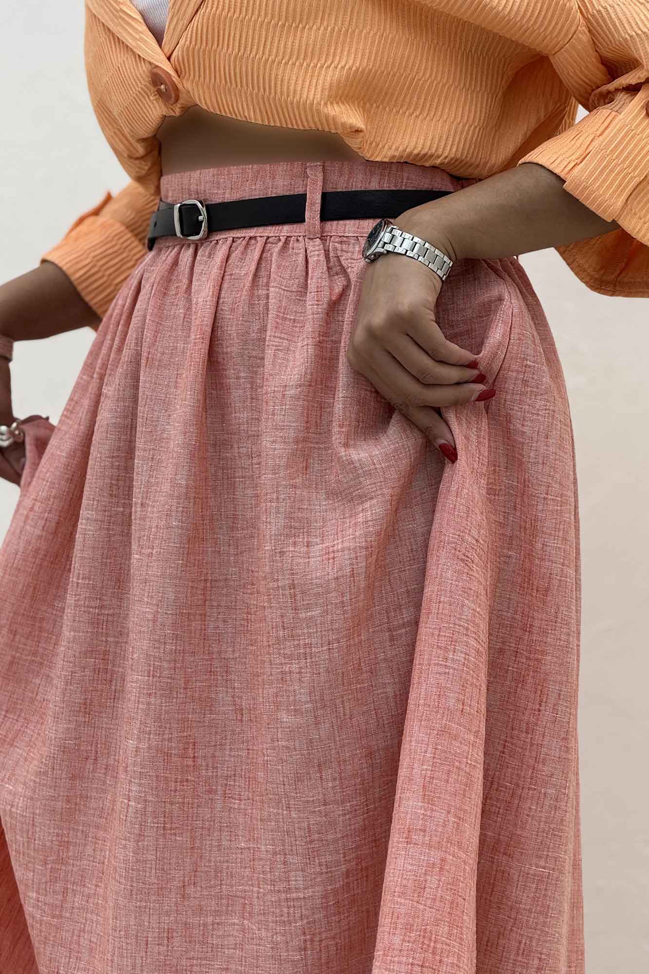 دامن بلند کمر پلدار شانتون زارا