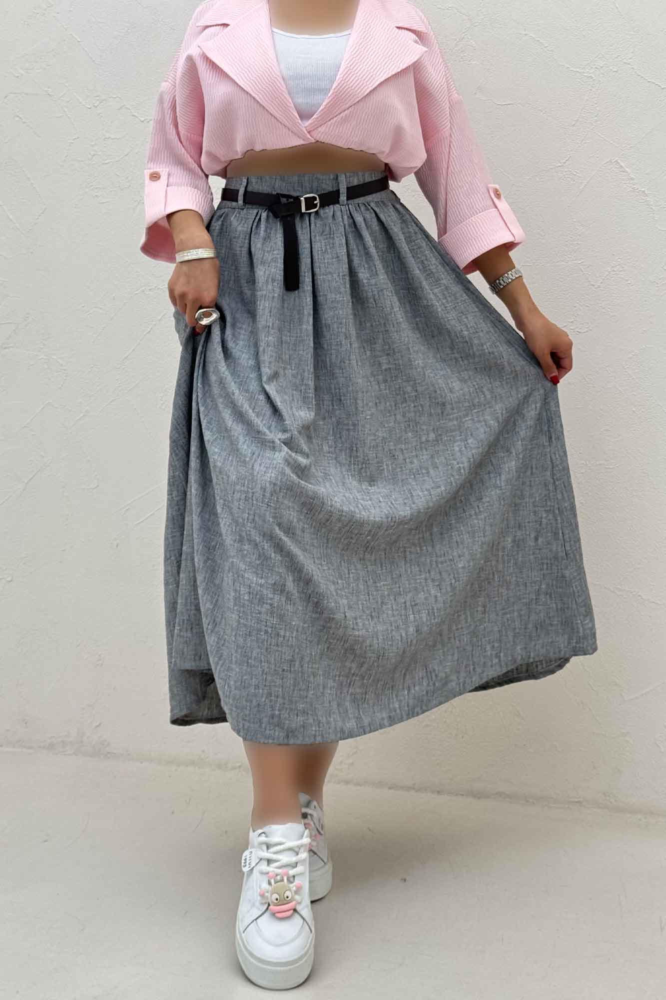 دامن بلند کمر پلدار شانتون زارا