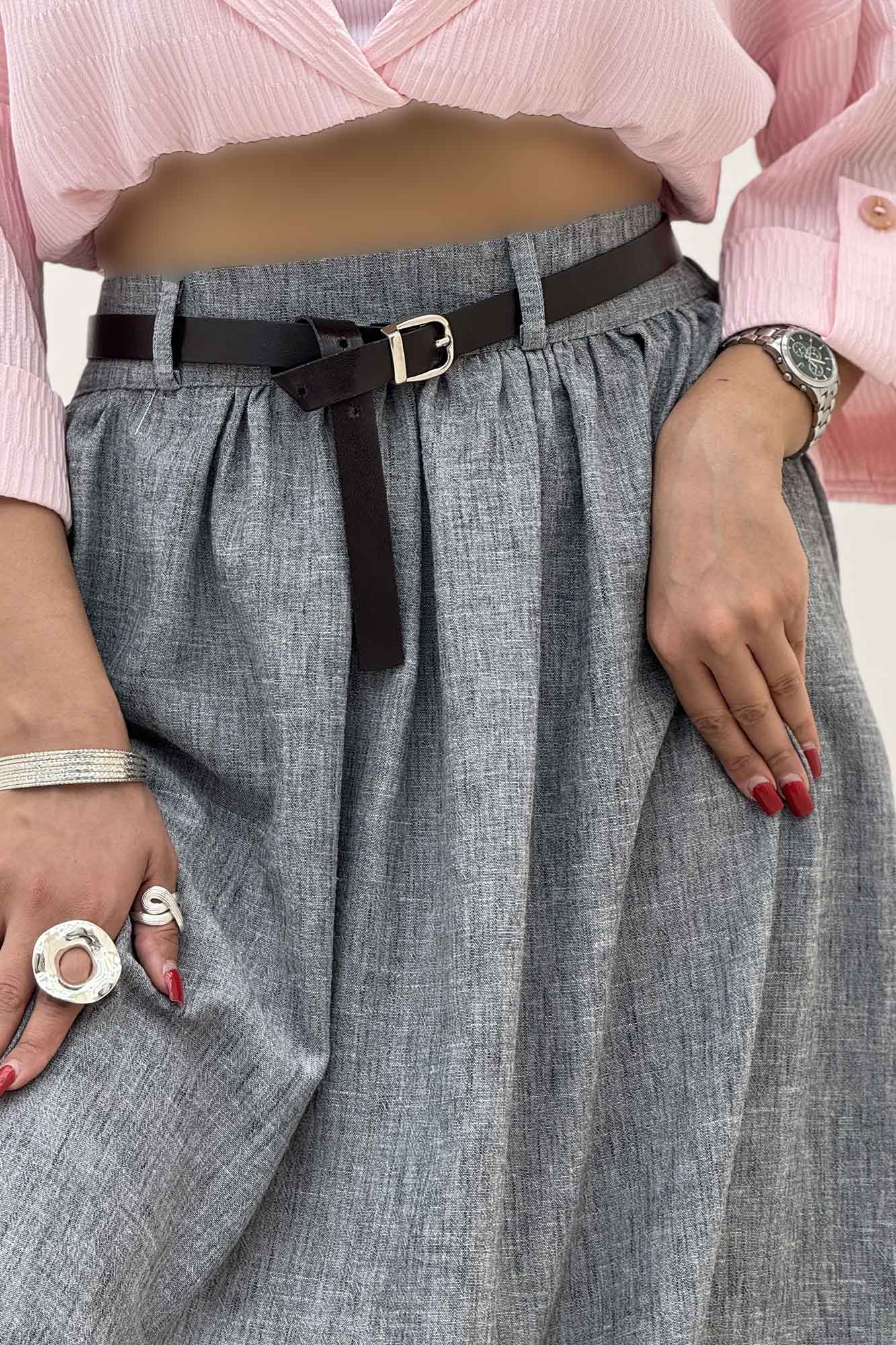 دامن بلند کمر پلدار شانتون زارا