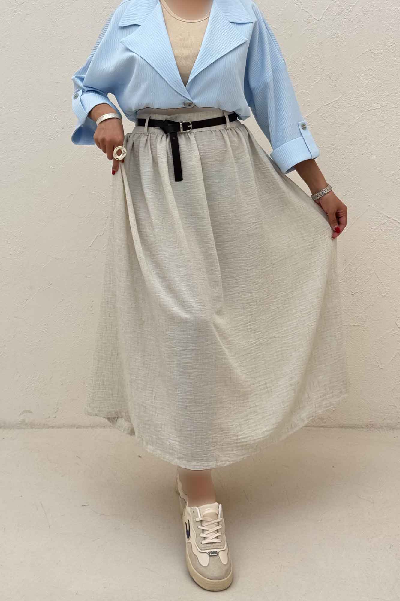 دامن بلند کمر پلدار شانتون زارا