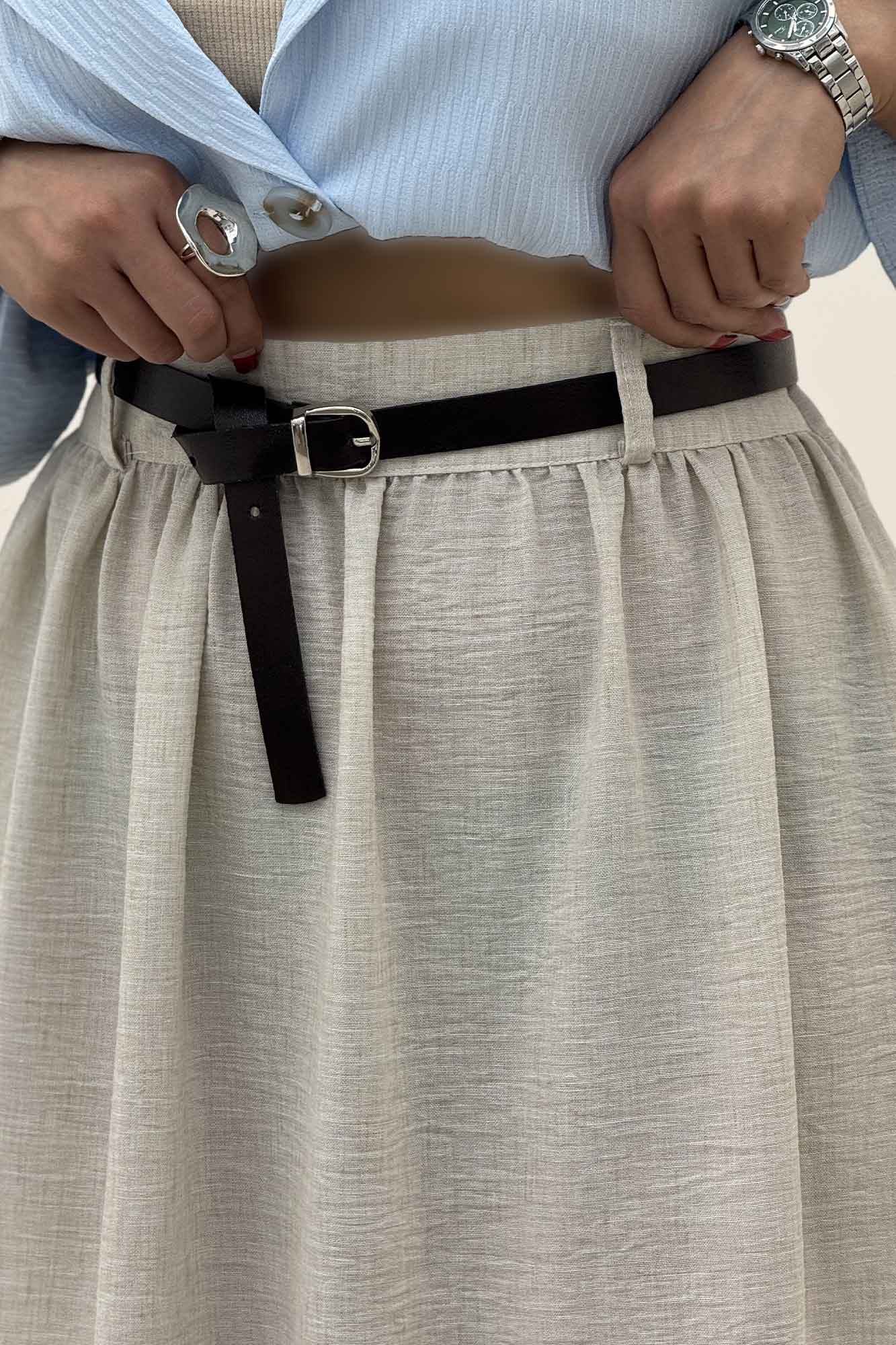 دامن بلند کمر پلدار شانتون زارا