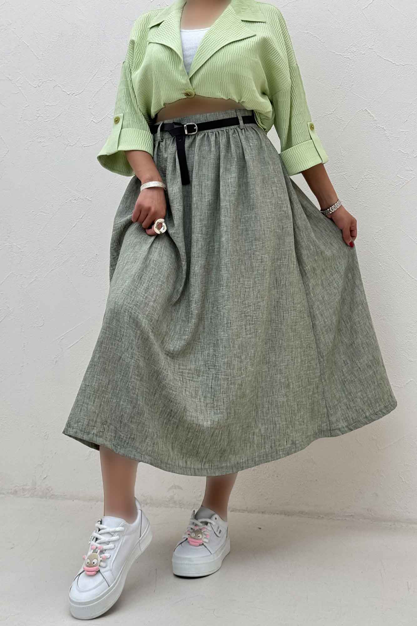 دامن بلند کمر پلدار شانتون زارا