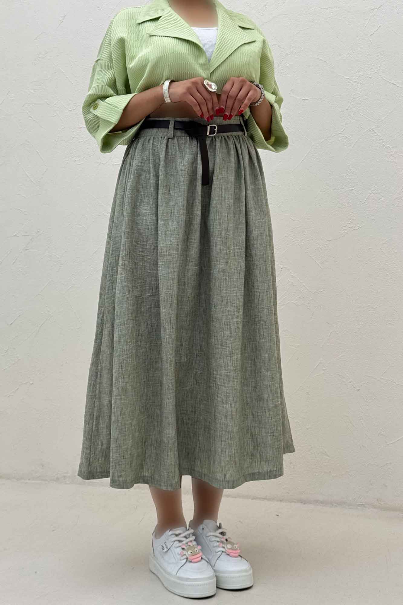 دامن بلند کمر پلدار شانتون زارا