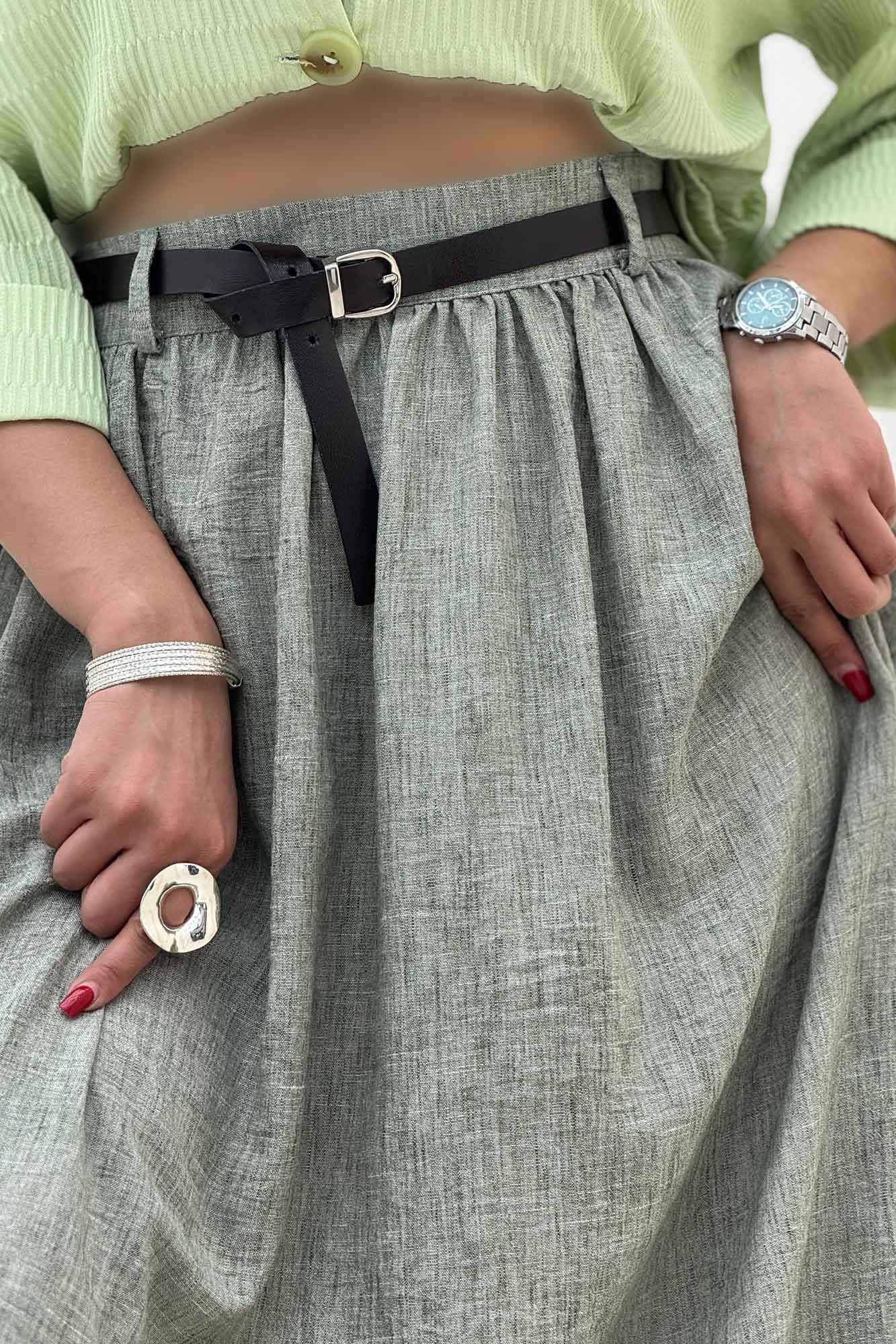 دامن بلند کمر پلدار شانتون زارا