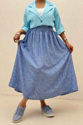 دامن بلند کمر پلدار شانتون زارا