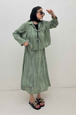 ست رویه و دامن دو بند پرینتی فلوری کد6