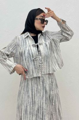 ست رویه و دامن دو بند پرینتی فلوری کد6