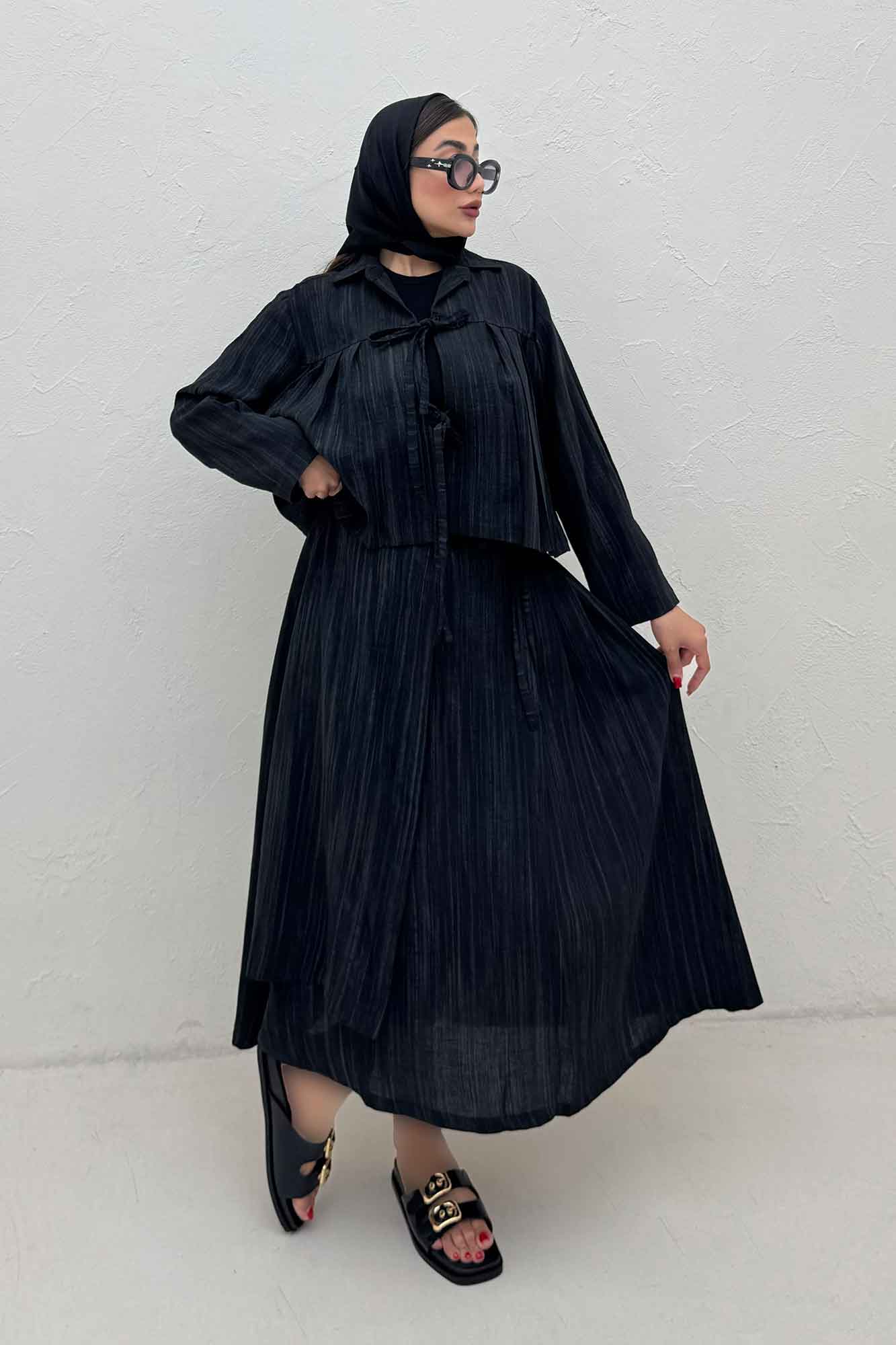 ست رویه و دامن دو بند پرینتی فلوری کد6