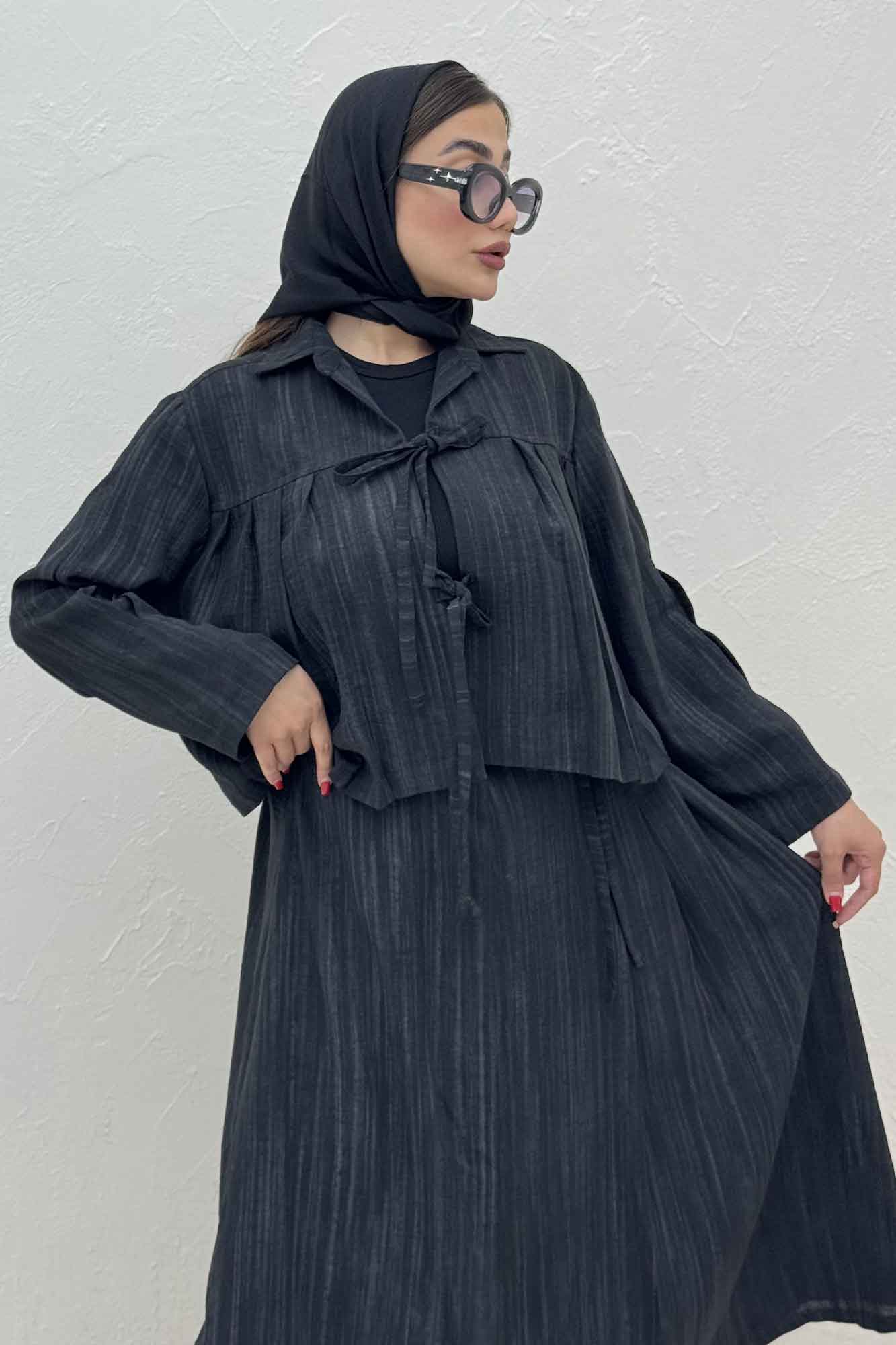 ست رویه و دامن دو بند پرینتی فلوری کد6