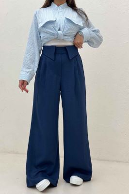 شلوار شانتون کجراه یقه نما