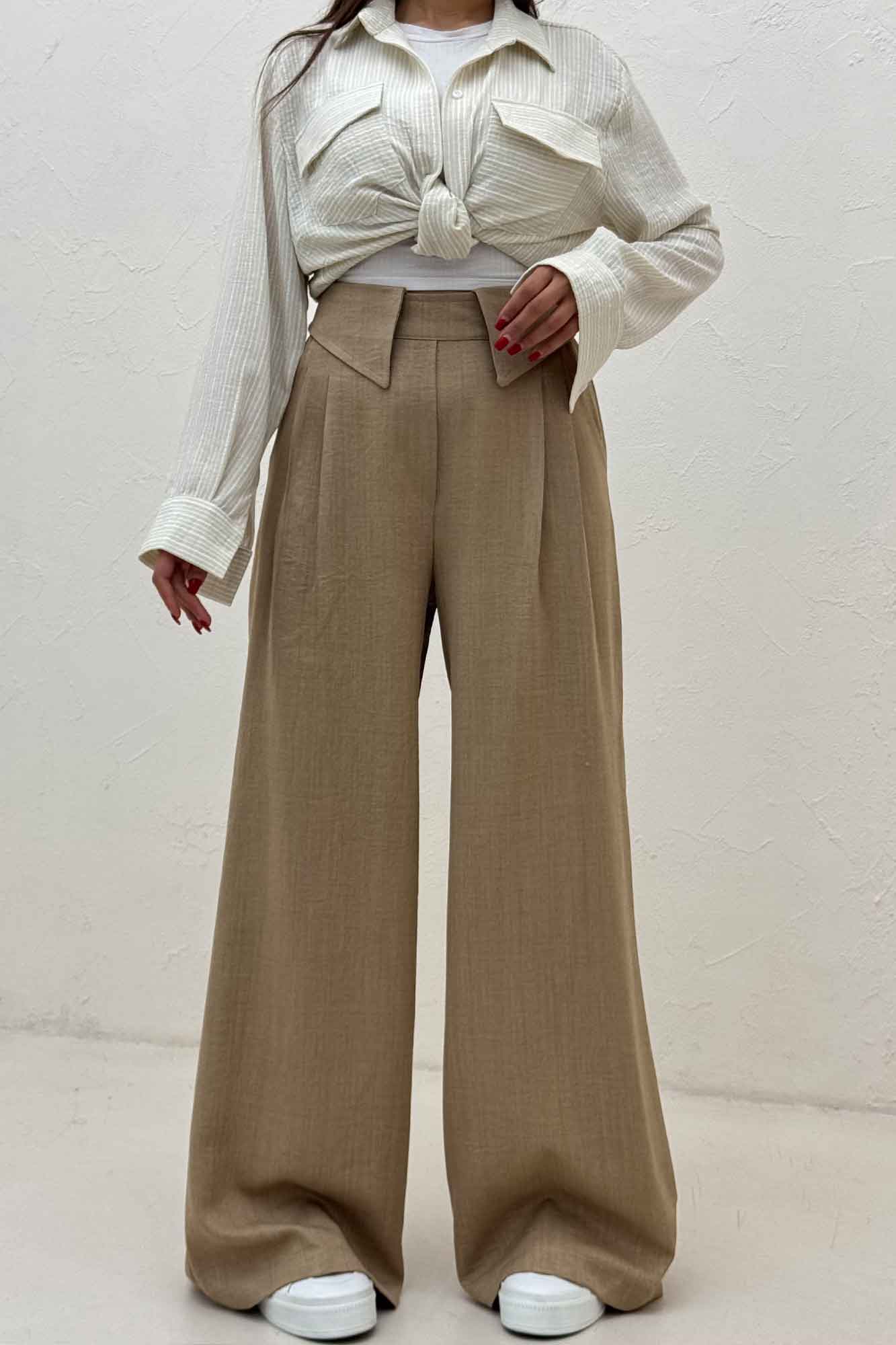 شلوار شانتون کجراه یقه نما