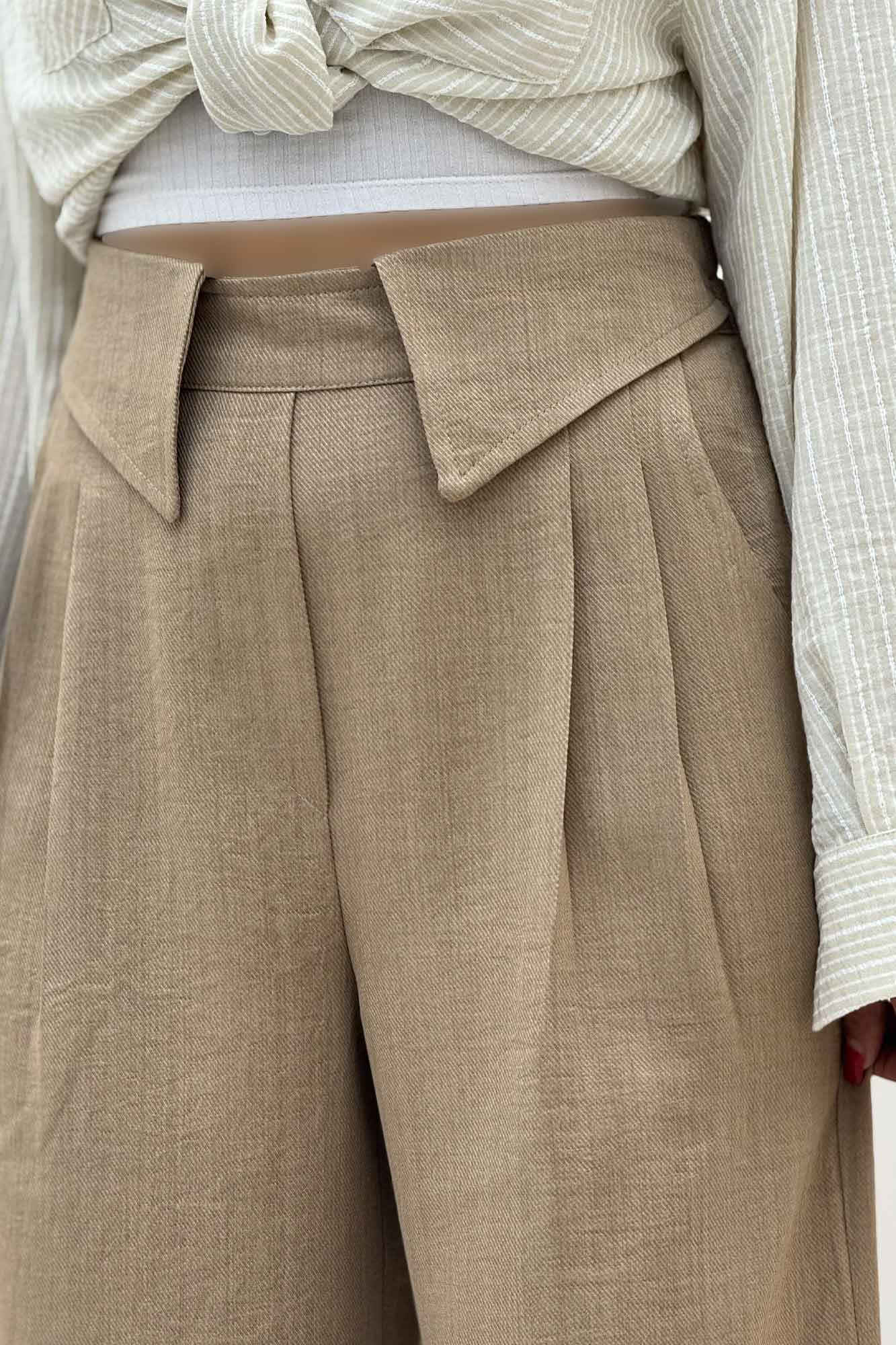 شلوار شانتون کجراه یقه نما