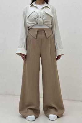 شلوار شانتون کجراه یقه نما