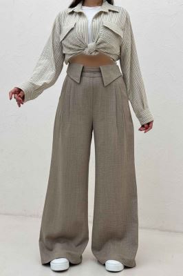 شلوار شانتون کجراه یقه نما