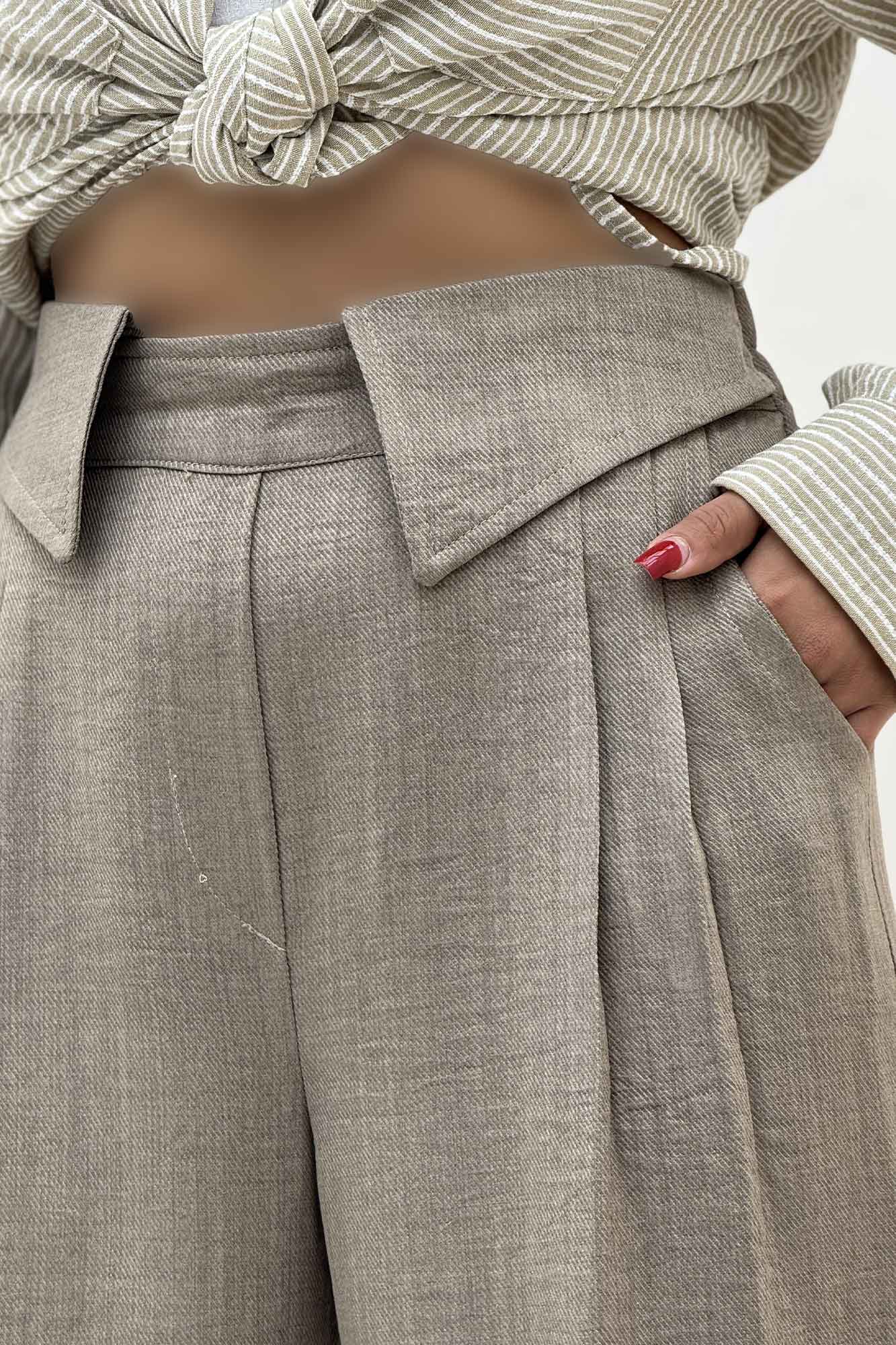 شلوار شانتون کجراه یقه نما