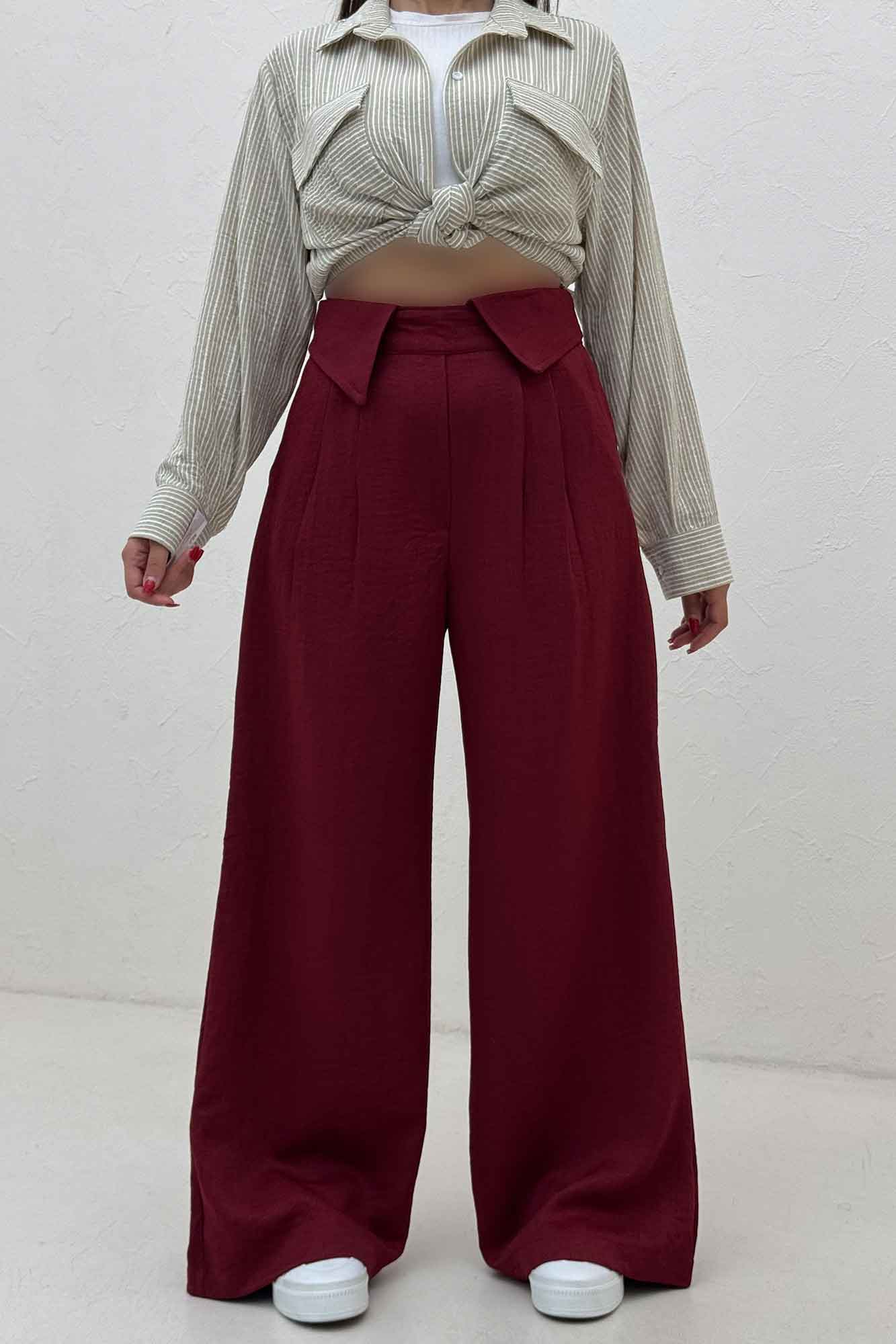 شلوار شانتون کجراه یقه نما