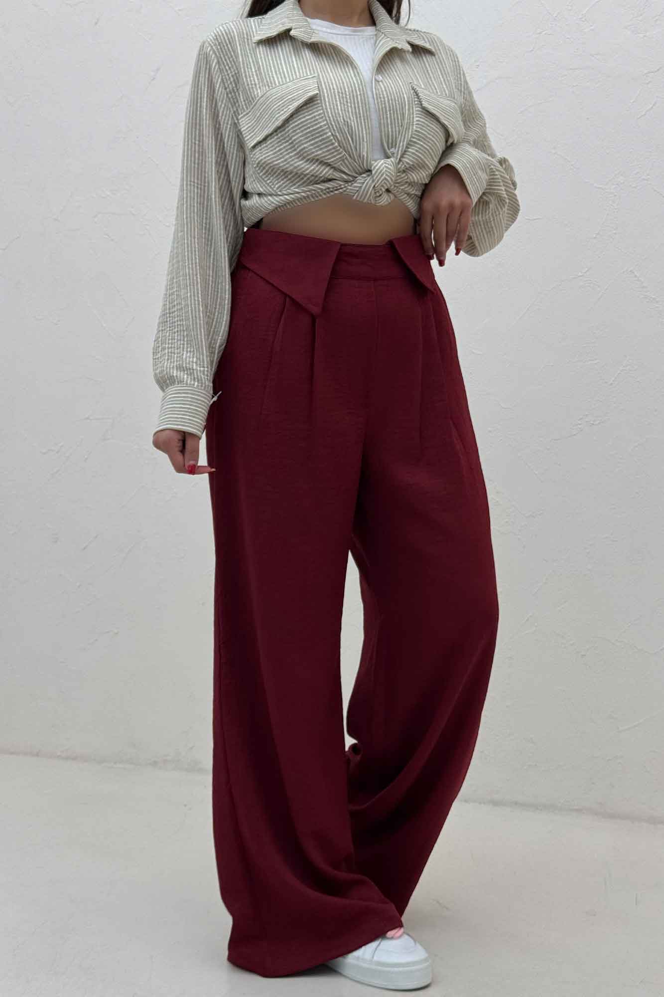 شلوار شانتون کجراه یقه نما