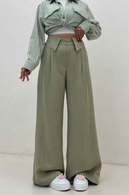 شلوار شانتون کجراه یقه نما