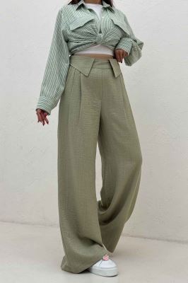 شلوار شانتون کجراه یقه نما