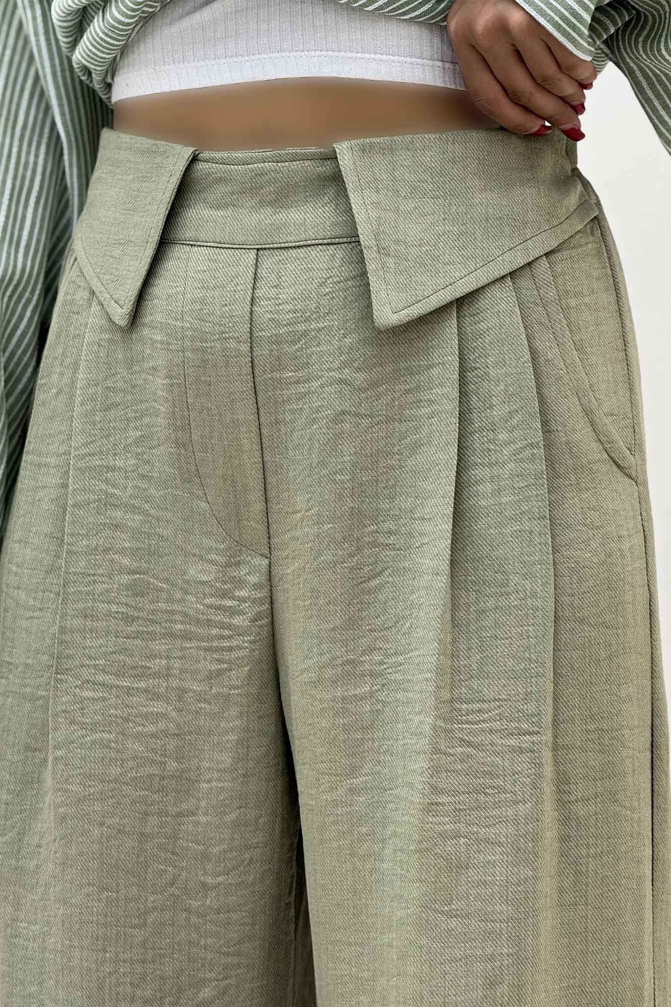 شلوار شانتون کجراه یقه نما