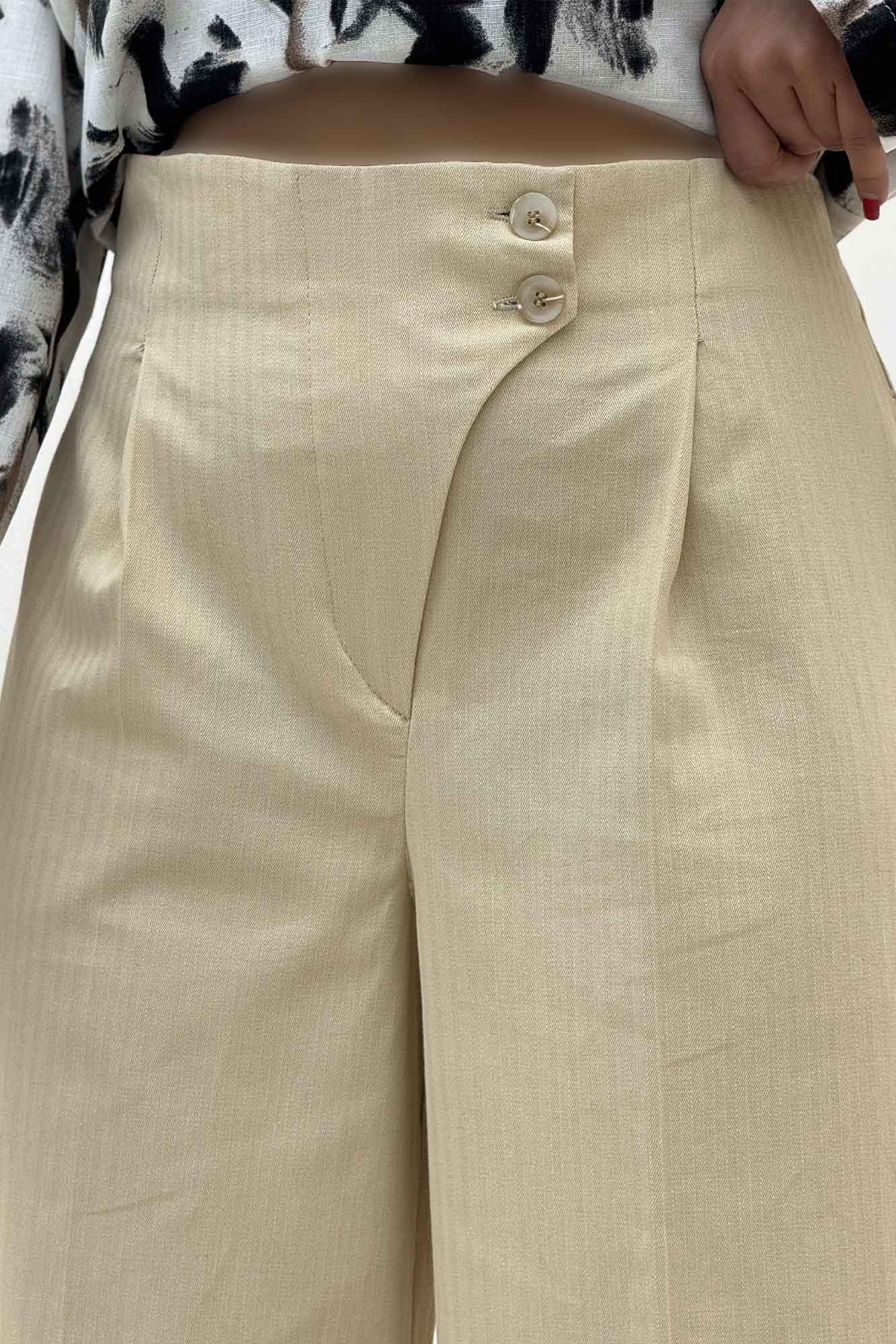 شلوار بگ کتان جناقی کارول