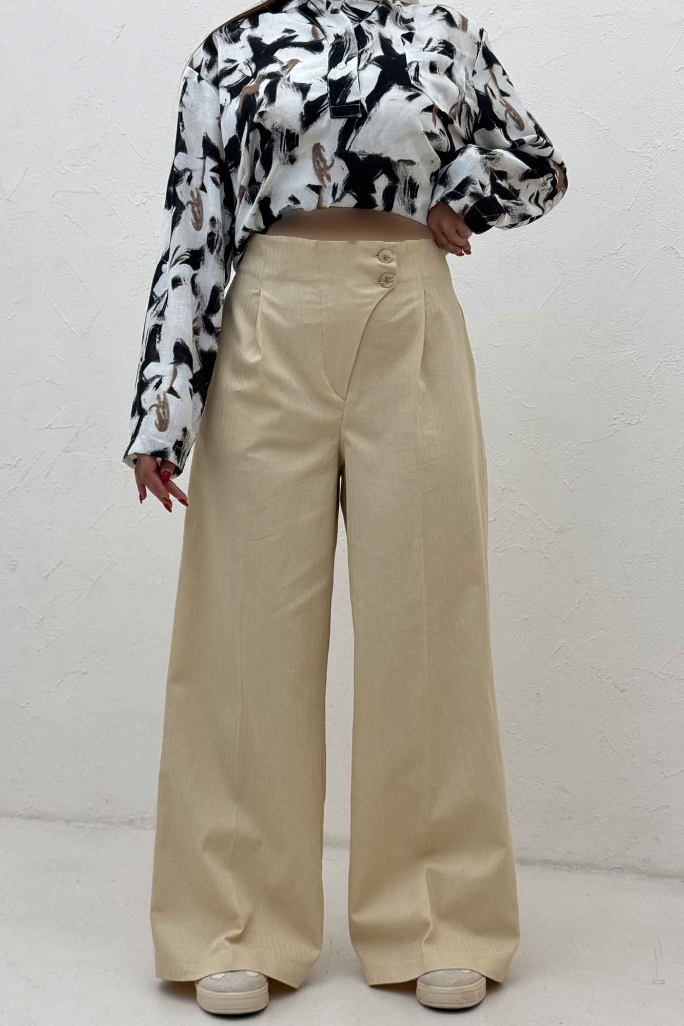 شلوار بگ کتان جناقی کارول