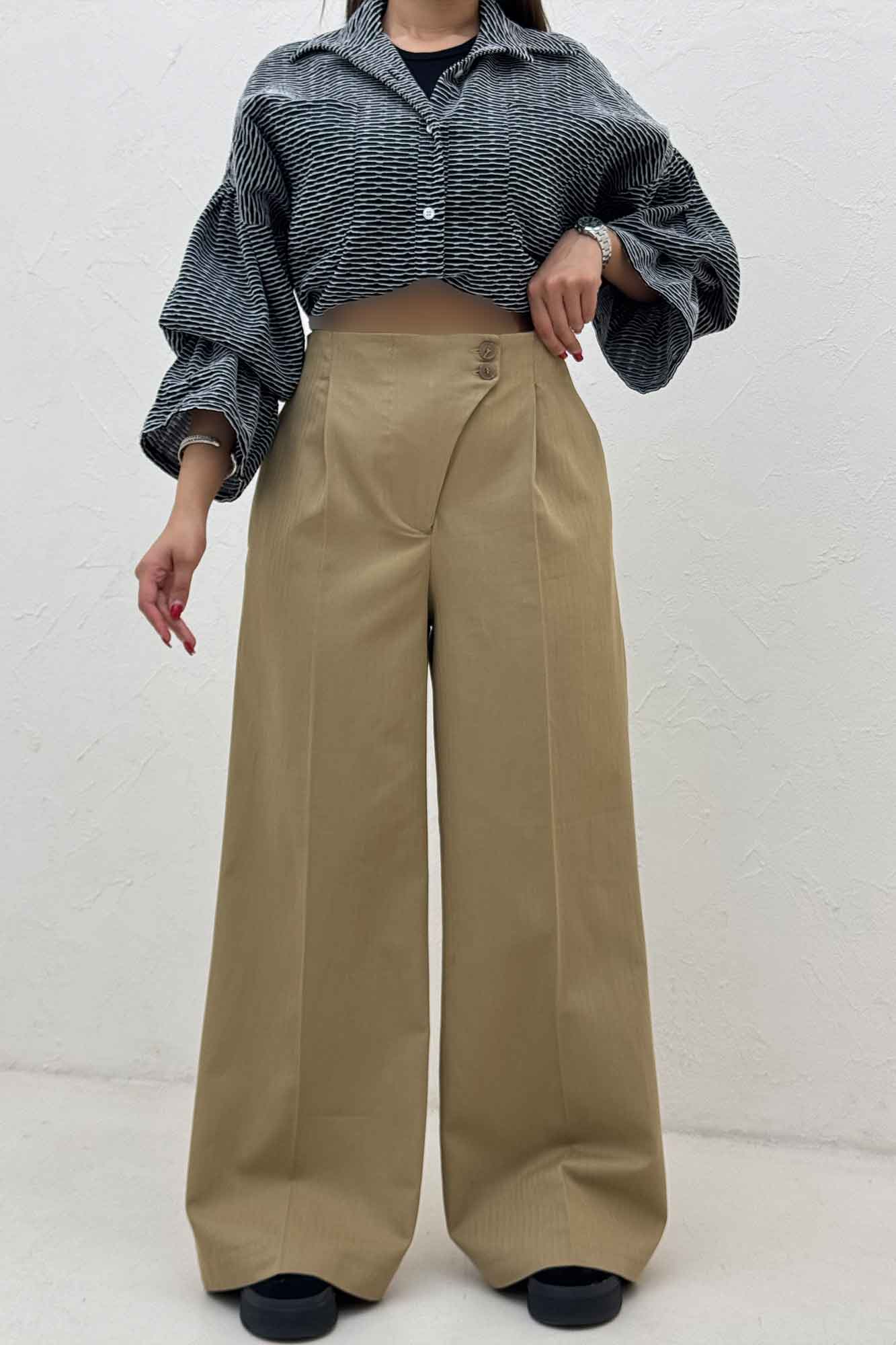 شلوار بگ کتان جناقی کارول