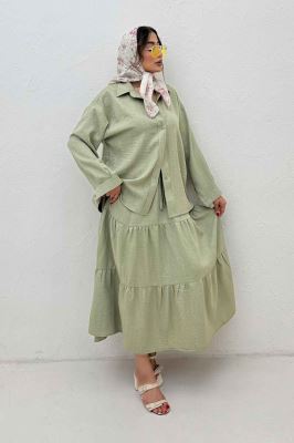 ست شومیز و دامن شانتون کجراه راینا