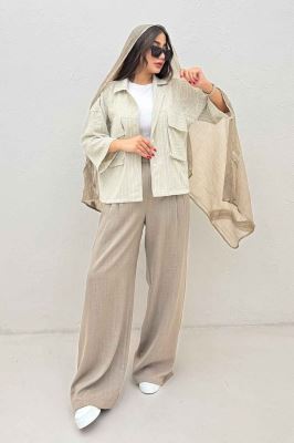 مانتو لینن زارا دو جیب پاکتی