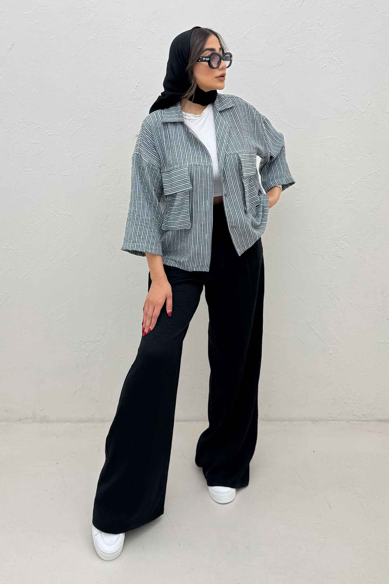 مانتو لینن زارا دو جیب پاکتی