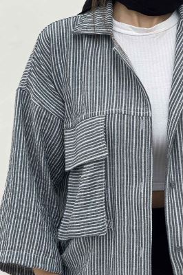 مانتو لینن زارا دو جیب پاکتی