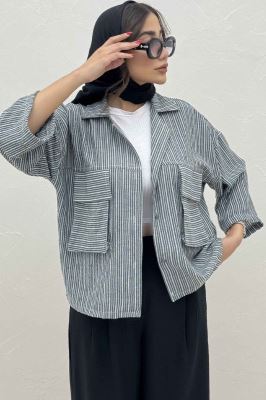 مانتو لینن زارا دو جیب پاکتی