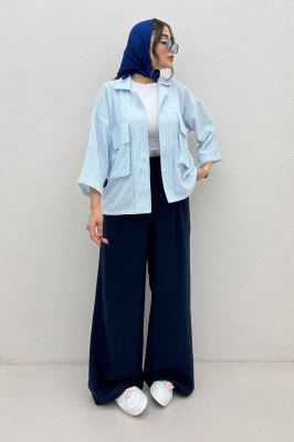 مانتو لینن زارا دو جیب پاکتی