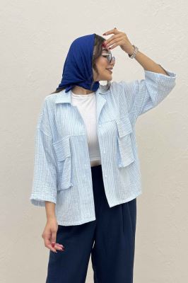 مانتو لینن زارا دو جیب پاکتی