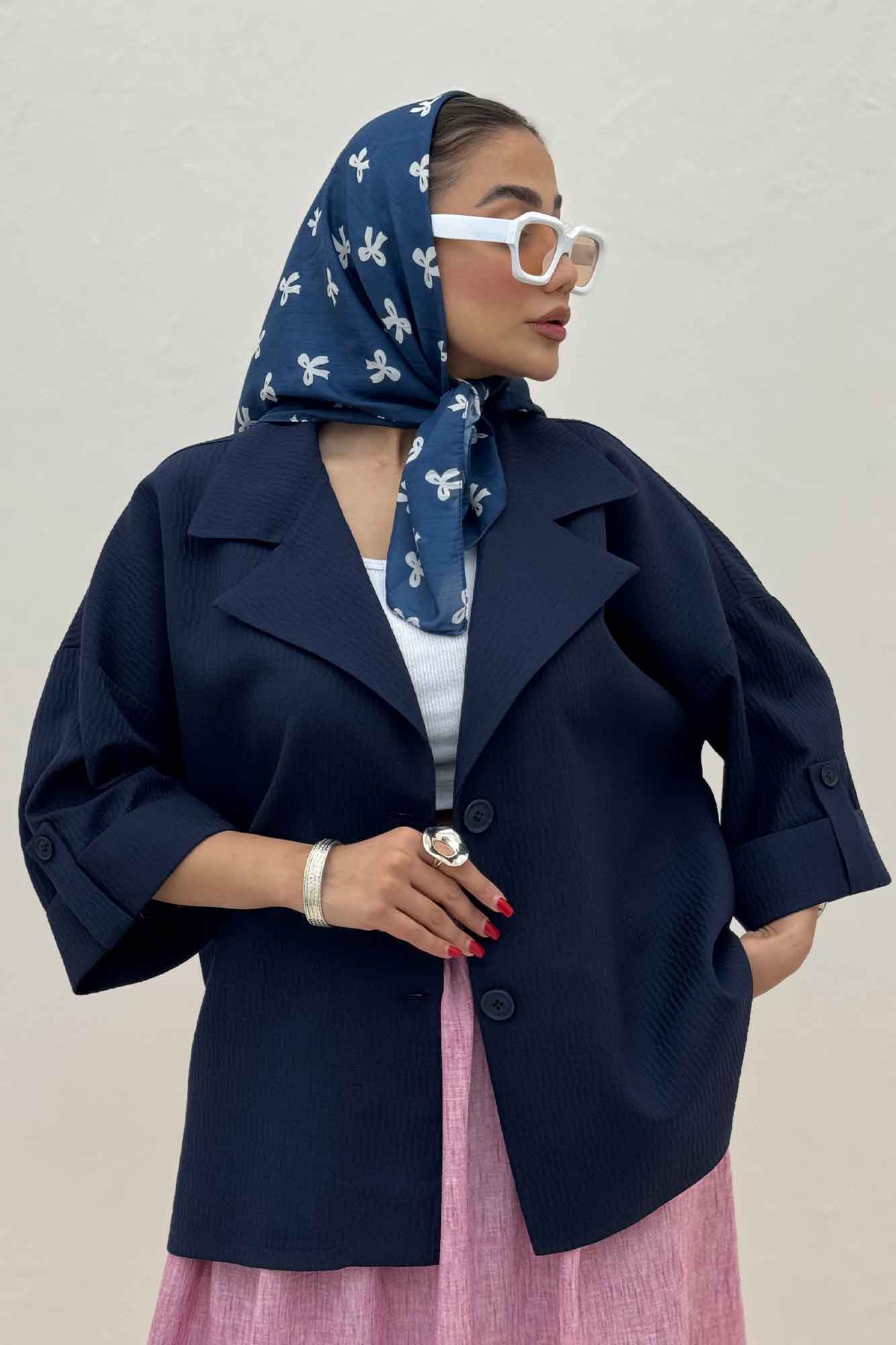 کت پاگن دار دو دکمه عمودی السا