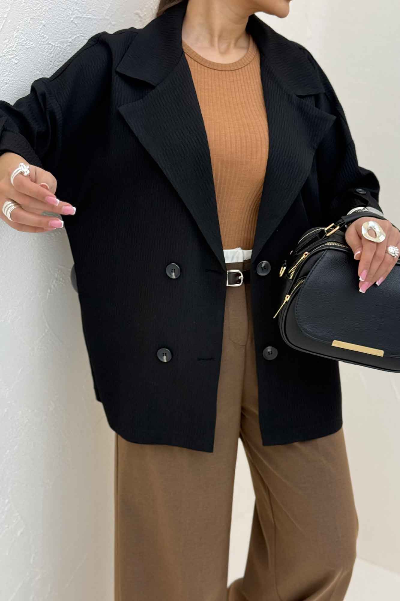 کت پاگن دار دکمه عمودی السا