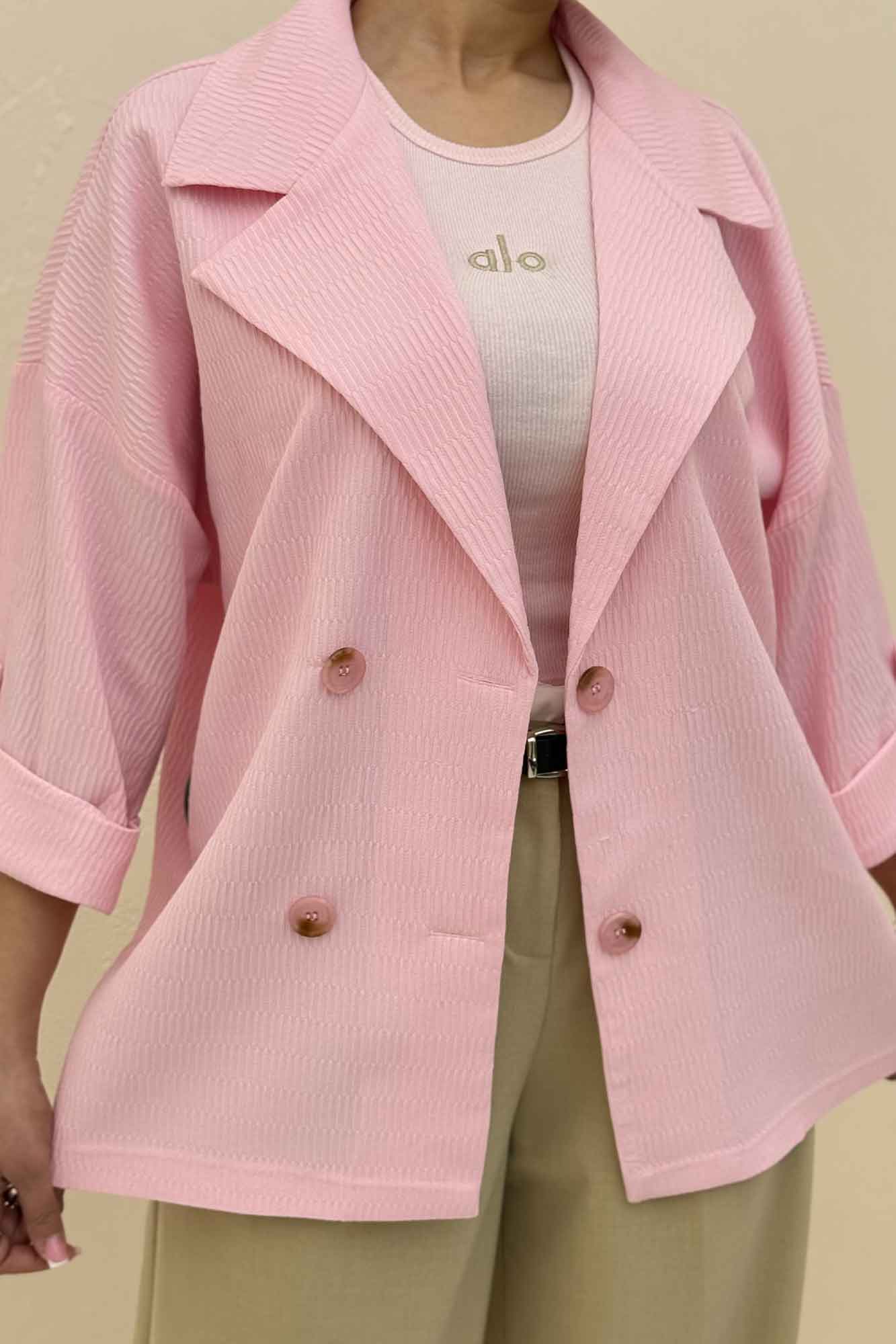 کت پاگن دار دکمه عمودی السا