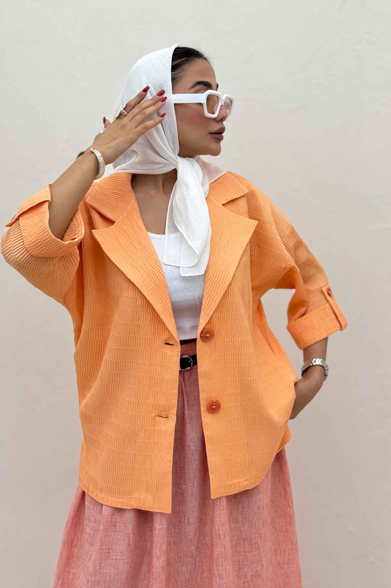 کت پاگن دار دو دکمه عمودی السا