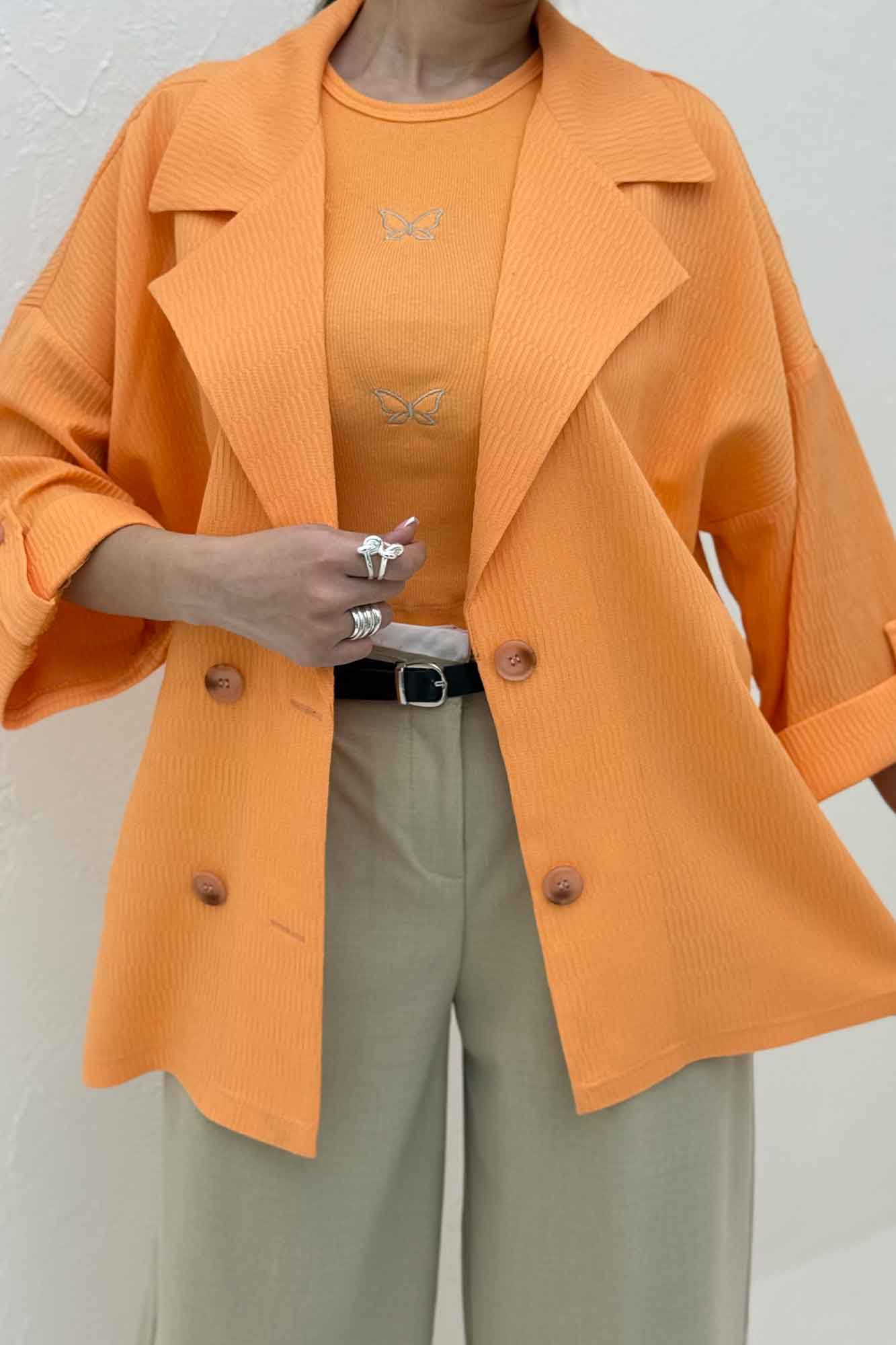 کت پاگن دار دکمه عمودی السا