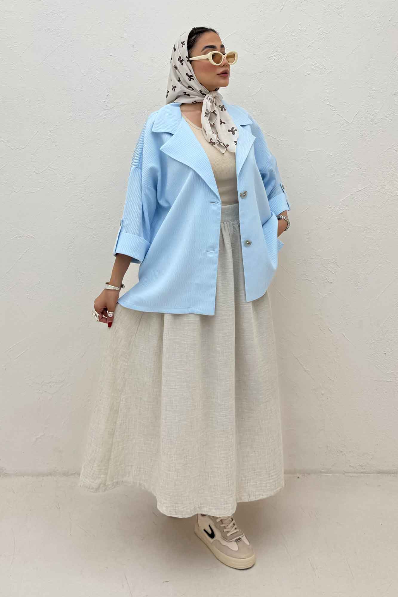 کت پاگن دار دو دکمه عمودی السا