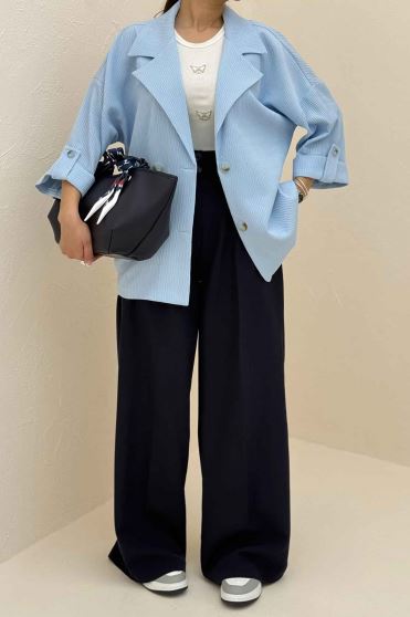 کت پاگن دار دکمه عمودی السا