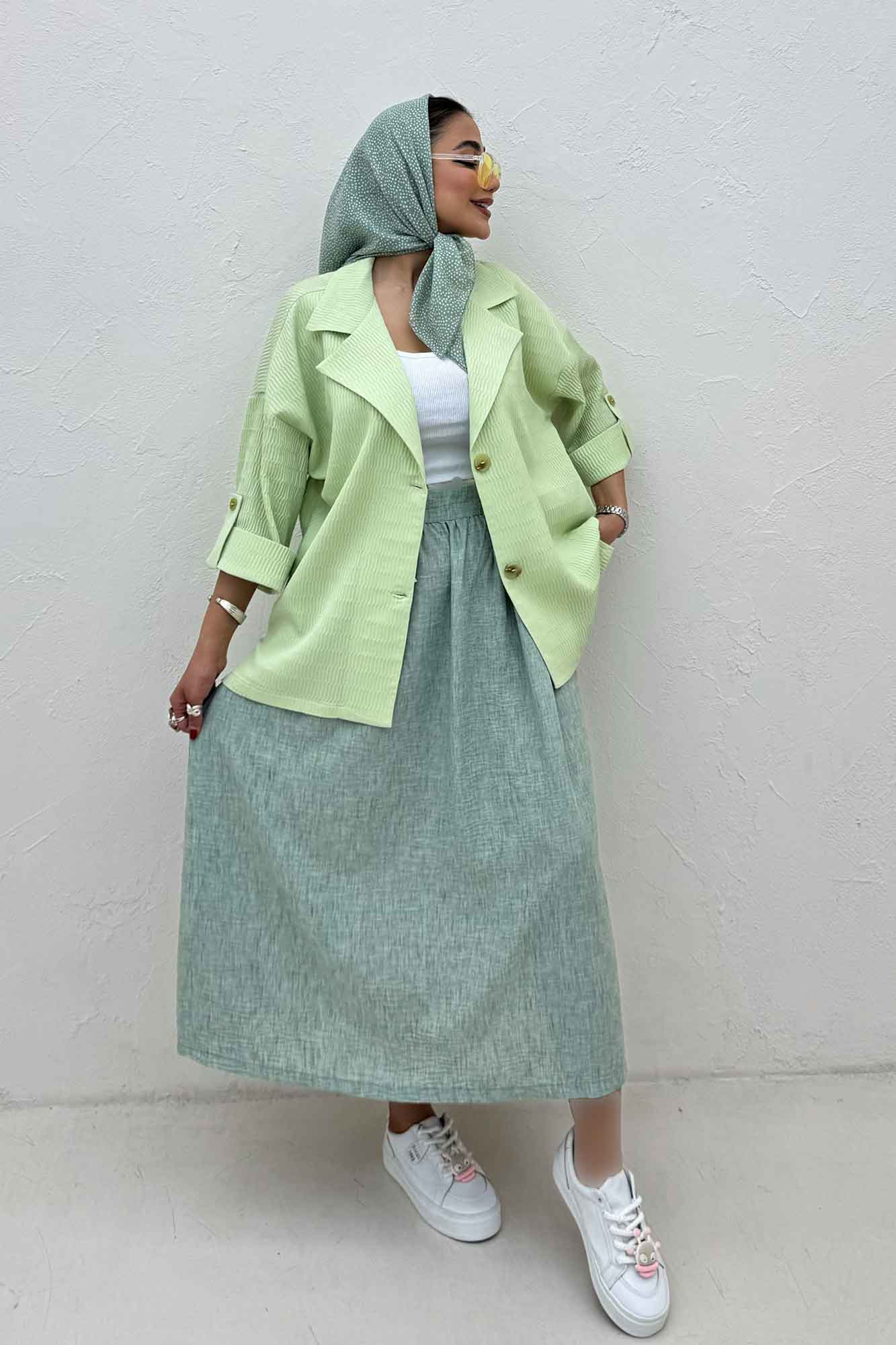 کت پاگن دار دو دکمه عمودی السا