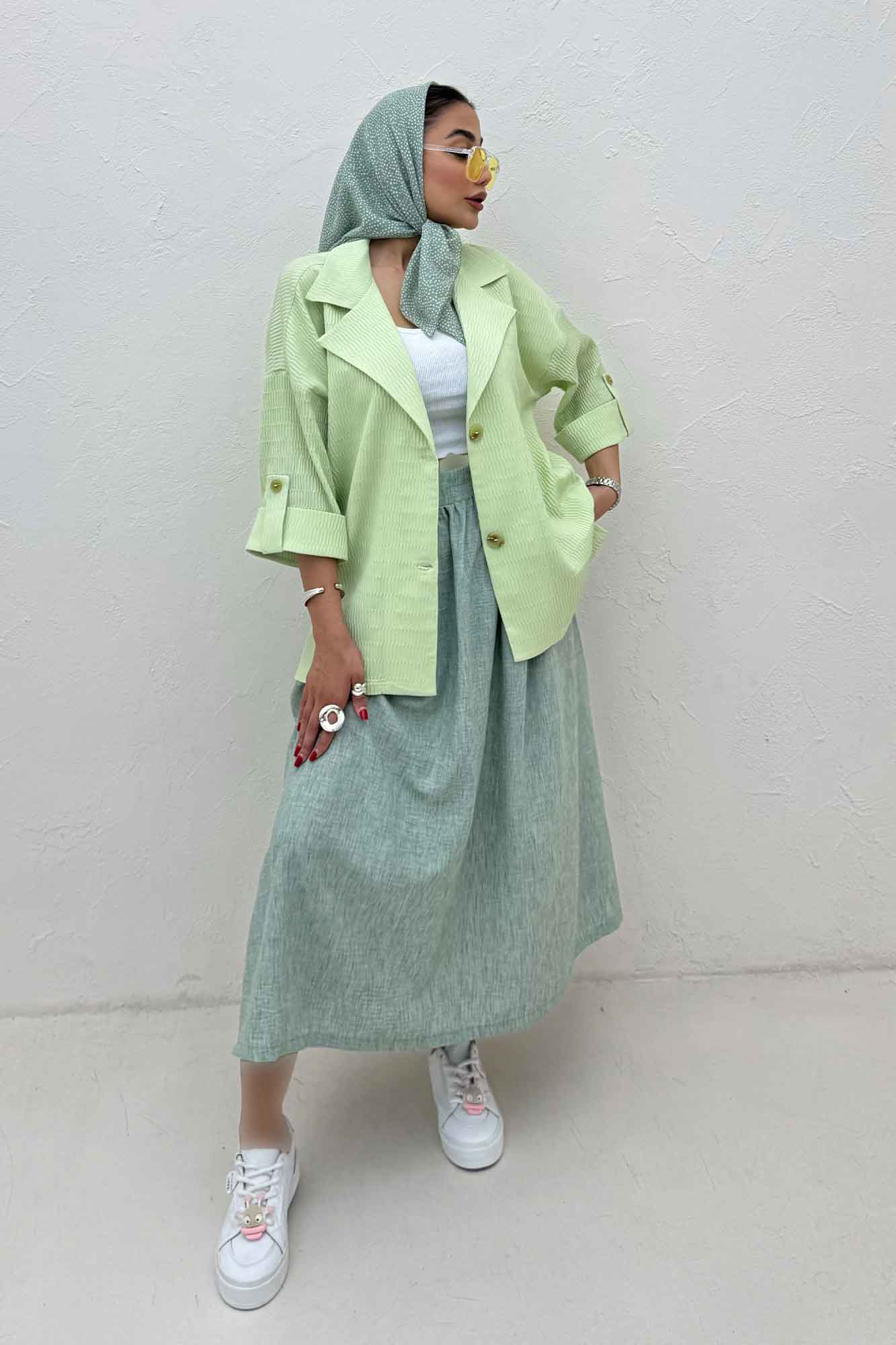 کت پاگن دار دو دکمه عمودی السا