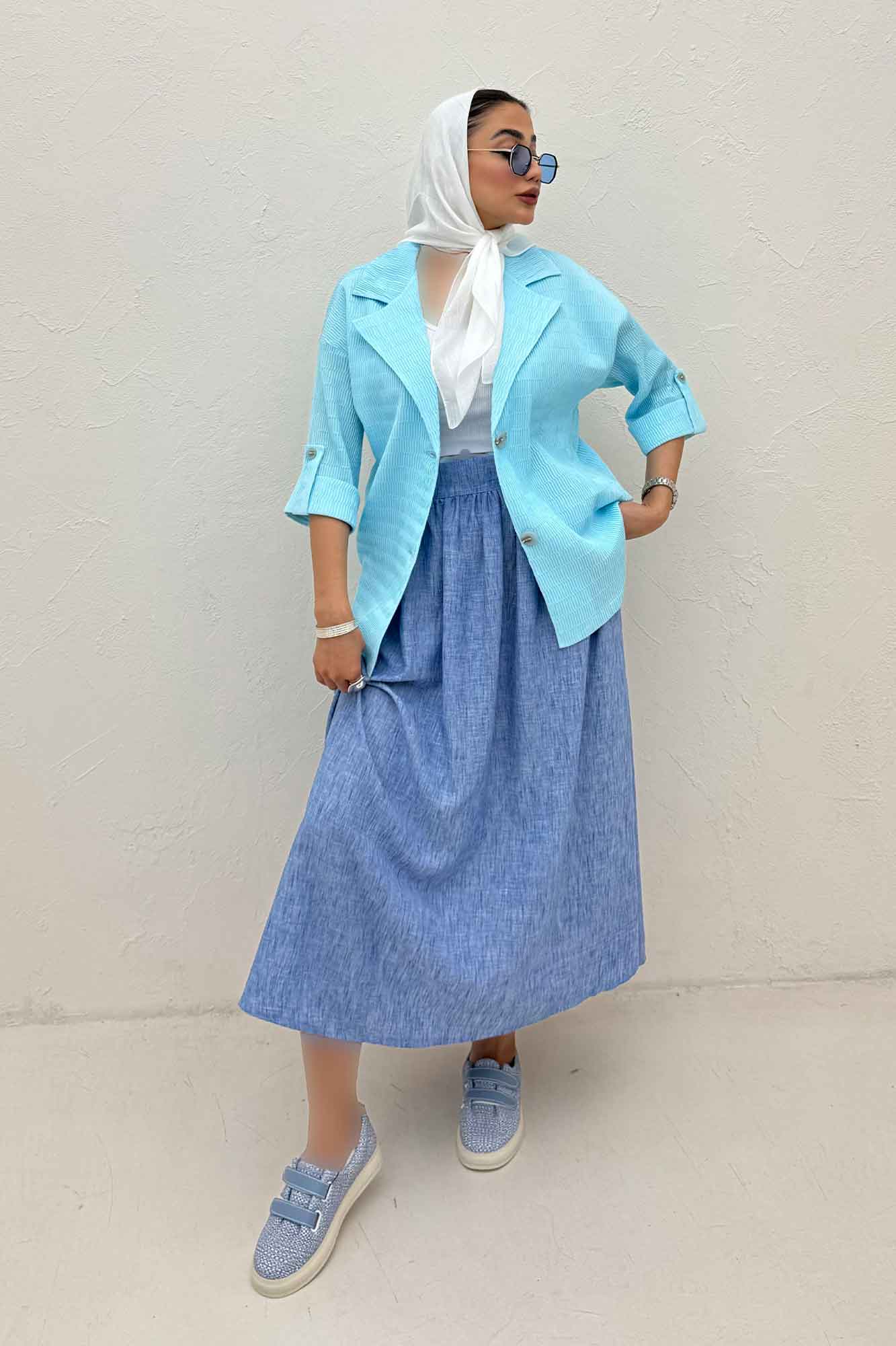 کت پاگن دار دو دکمه عمودی السا